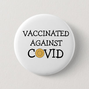 Badge Rond 5 Cm Vacciné Contre Le Covid