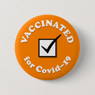 Badge Rond 5 Cm Vacciné Contre Le Vieux 19 Case À Cocher Marque Or