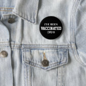 Badge Rond 5 Cm Vacciné Convid 19 Vaccin Noir Personnalisé (En situation)