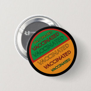 Badge Rond 5 Cm Vacciné de style rétro (Arrière - plan noir)
