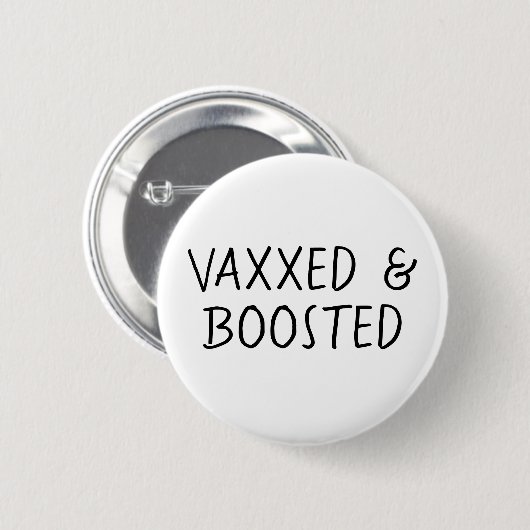 Badge Rond 5 Cm Vacciné et Boosté, Vax Covid (Devant & derrière)