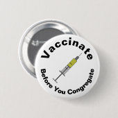 Badge Rond 5 Cm Vacciner avant votre congrégation (Devant & derrière)