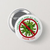 Badge Rond 5 Cm VACCINER POUR TOUS NOS SEKES Vaccination (Devant & derrière)