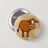 Badge Rond 5 Cm vache à amour de paix (Devant & derrière)