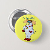 Badge Rond 5 Cm Vache à belle, "je suis adorable ! " (Devant & derrière)
