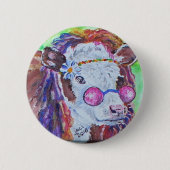 Badge Rond 5 Cm Vache à Janis (Devant)
