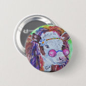 Badge Rond 5 Cm Vache à Janis (Devant & derrière)