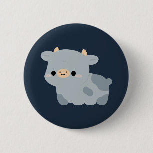 Badge Rond 5 Cm Vache Blue Belge