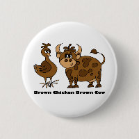 Vache Brown à brun de poulet - bouton