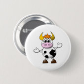 Badge Rond 5 Cm Vache caricaturale drôle (Devant & derrière)