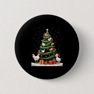 Badge Rond 5 Cm Vache chèvre cheval ferme animal agriculteur Noël