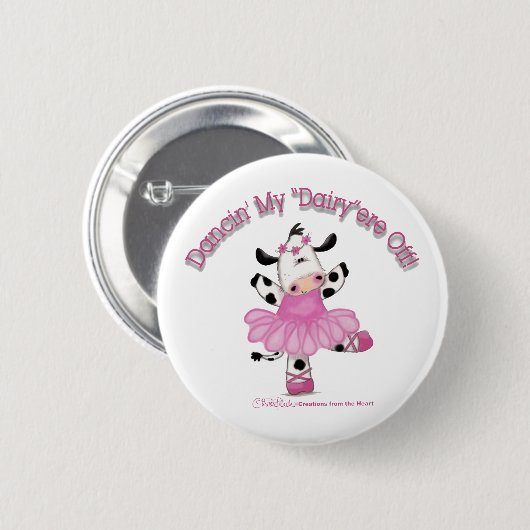 Badge Rond 5 Cm Vache de Ballerina (Devant & derrière)