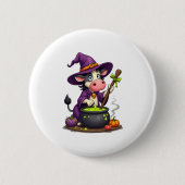 Badge Rond 5 Cm Vache de sorcière Cauldron Brew (Devant)