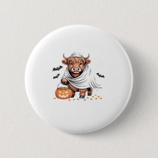 Badge Rond 5 Cm Vache Drôle Halloween Amoureux des animaux Éffraya (Devant)