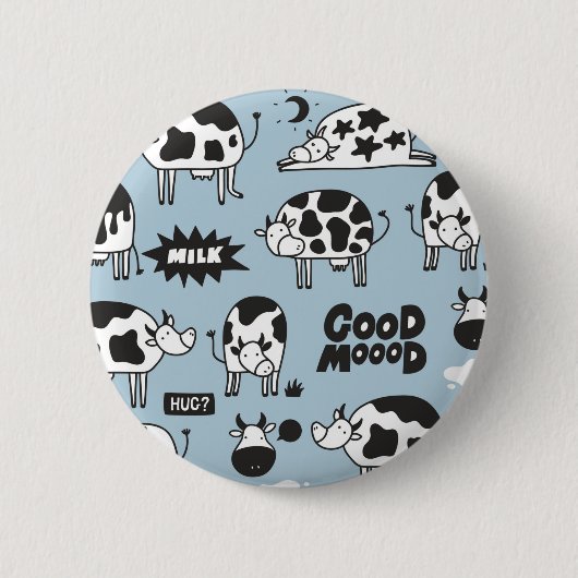 Badge Rond 5 Cm Vache et lait (Devant)
