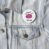 BADGE ROND 5 CM VACHE FOUINEUSE (En situation)