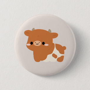 Badge Rond 5 Cm Vache Hereford