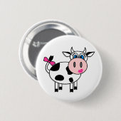 Badge Rond 5 Cm Vache heureuse à fille (Devant & derrière)
