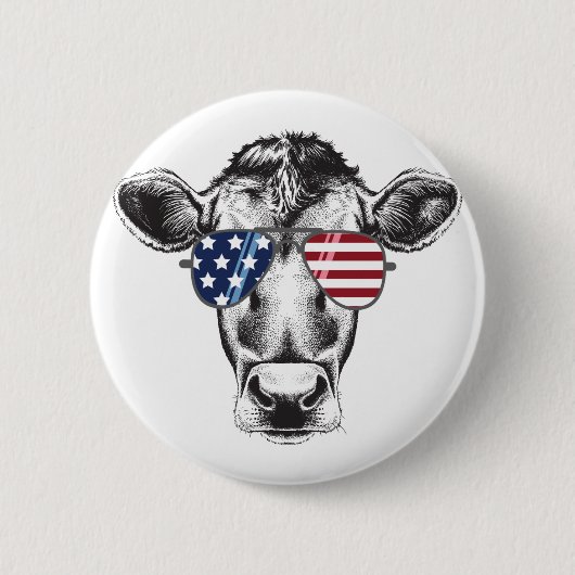 Badge Rond 5 Cm Vache huppée américaine (Devant)