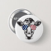 Badge Rond 5 Cm Vache huppée américaine (Devant & derrière)