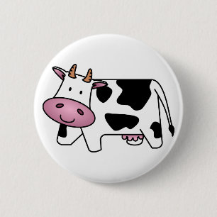 Badge Rond 5 Cm Vache laitière mignonne