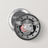 Badge Rond 5 Cm Vache lécher le nez (Devant & derrière)