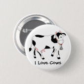 Badge Rond 5 Cm Vache noire et blanche (Devant & derrière)