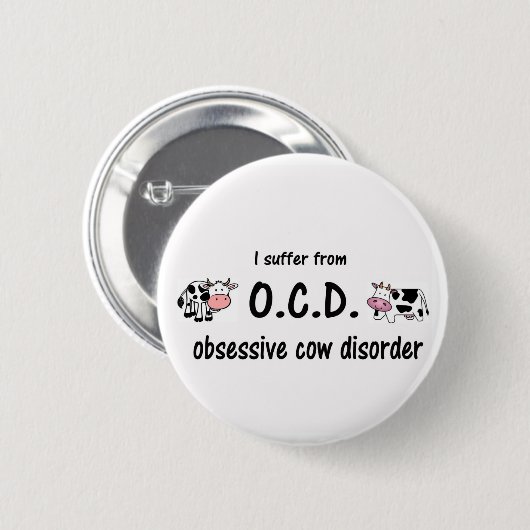 Badge Rond 5 Cm Vache OCD (Devant & derrière)