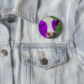 Badge Rond 5 Cm vache pourpre (En situation)