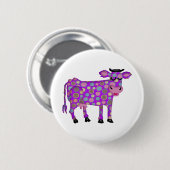 Badge Rond 5 Cm Vache pourpre (Devant & derrière)
