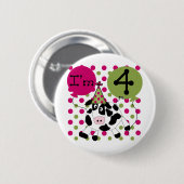 Badge Rond 5 Cm Vache rose 4e Anniversaire Tshirts et cadeaux (Devant & derrière)