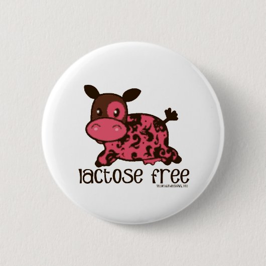 Badge Rond 5 Cm Vache rose sans lactose (Devant)