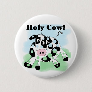 Badge Rond 5 Cm Vache sainte