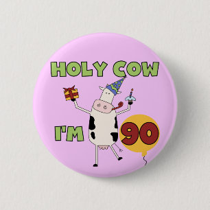 Badge Rond 5 Cm Vache sainte je suis 90 T-shirts et cadeaux