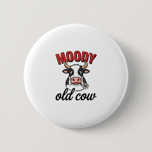 Badge Rond 5 Cm Vache Vieille Humeur Vintage Dessin de T-shirt de