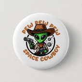 Badge Rond 5 Cm Vacher de l'Espace Drôle d'Alient (Devant)