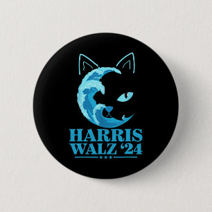 Badge Rond 5 Cm Vague bleue de 24 dames aux chats votent pour Kama