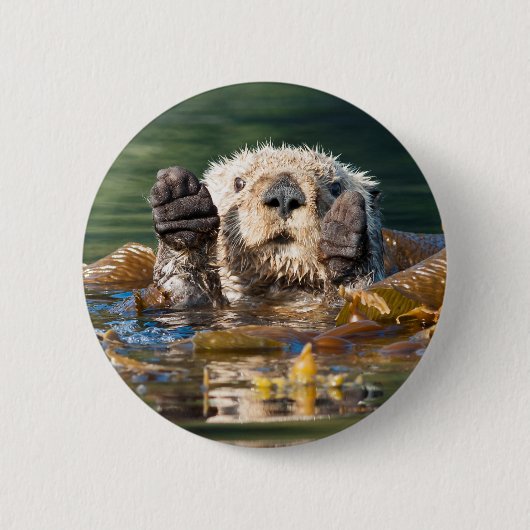 Badge Rond 5 Cm Vague Louter de mer (Devant)