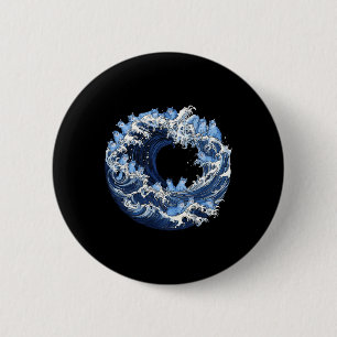 Badge Rond 5 Cm Vague Mignonne De Chats Bleus Pour Kamala 2