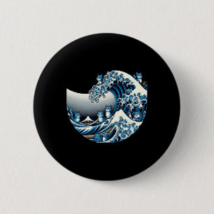 Badge Rond 5 Cm Vague Mignonne De Chats Bleus Pour Kamala Drôle