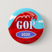 Badge Rond 5 Cm Vague rouge 2020 (Devant)