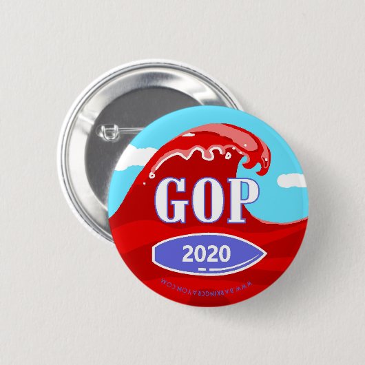 Badge Rond 5 Cm Vague rouge 2020 (Devant & derrière)
