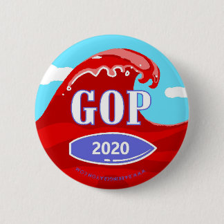 Badge Rond 5 Cm Vague rouge 2020