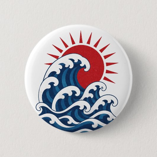 Badge Rond 5 Cm Vagues (Devant)