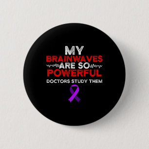Badge Rond 5 Cm Vagues cérébrales de sensibilisation à l'épilepsie
