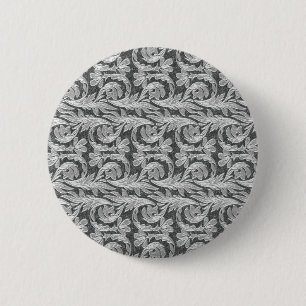 Badge Rond 5 Cm Vagues métalliques, BOUTON NIP argent-blanc