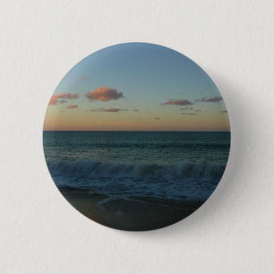 Badge Rond 5 Cm Vagues s'écrasant au paysage de Sunset Beach