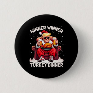 Badge Rond 5 Cm Vainqueur super de Noël Trump Dîner Turquie