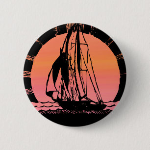 Badge Rond 5 Cm vaisseau solaire tropical