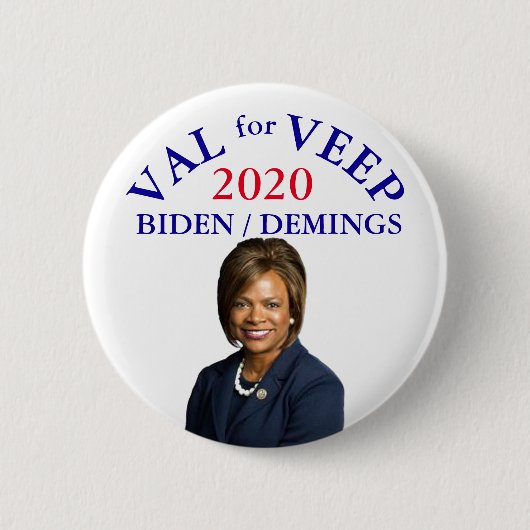 Badge Rond 5 Cm Val Demings pour vice-président 2020 (Devant)